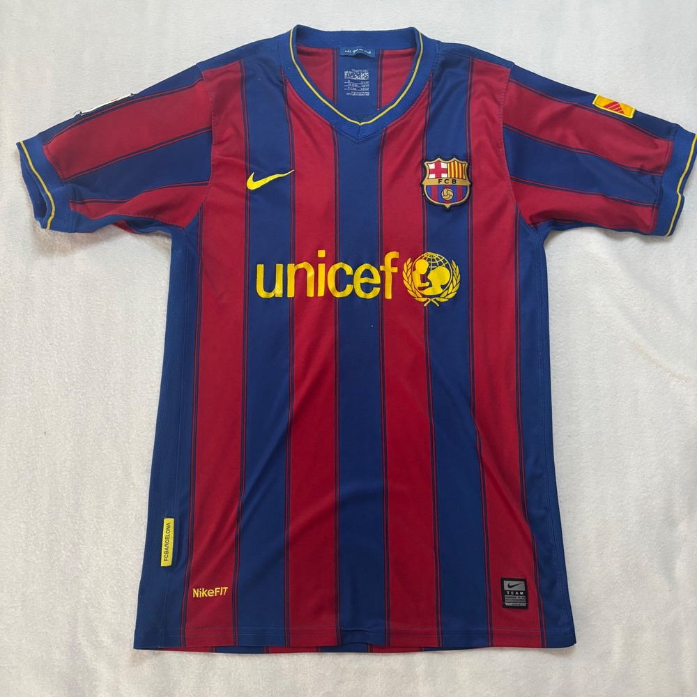 Nike FC Barcelona 2009-2010 Messi 10 Home Jersey Blue Red Small NikeFIT